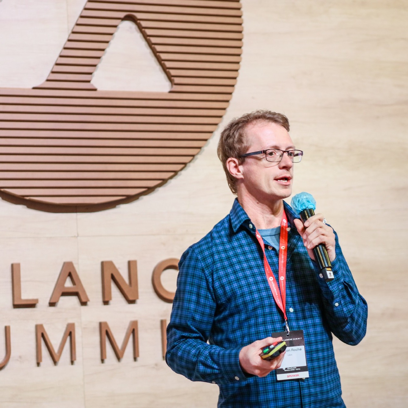 Clayton Roche speaking at Avalanche Summit